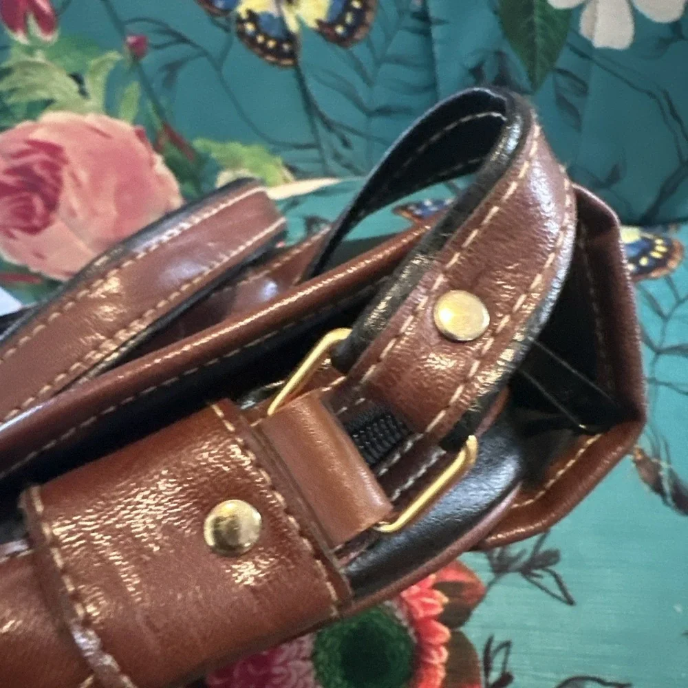 Vintage Full Grain Leather Satchel kMQ Messenger Shoulder Bag